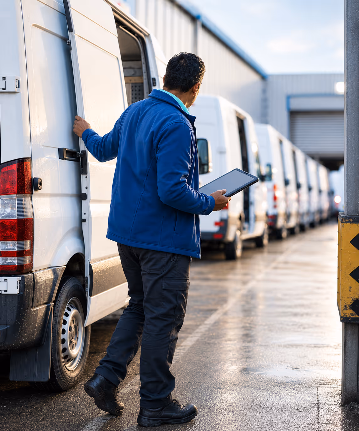 A delivery van out on route, tracked live on the RouteMagic Route Monitor across multiple territories.