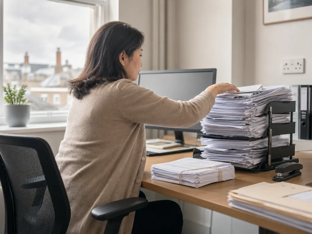 An overflowing in-tray of un-sent invoices and driver dockets piling up days after delivery.
