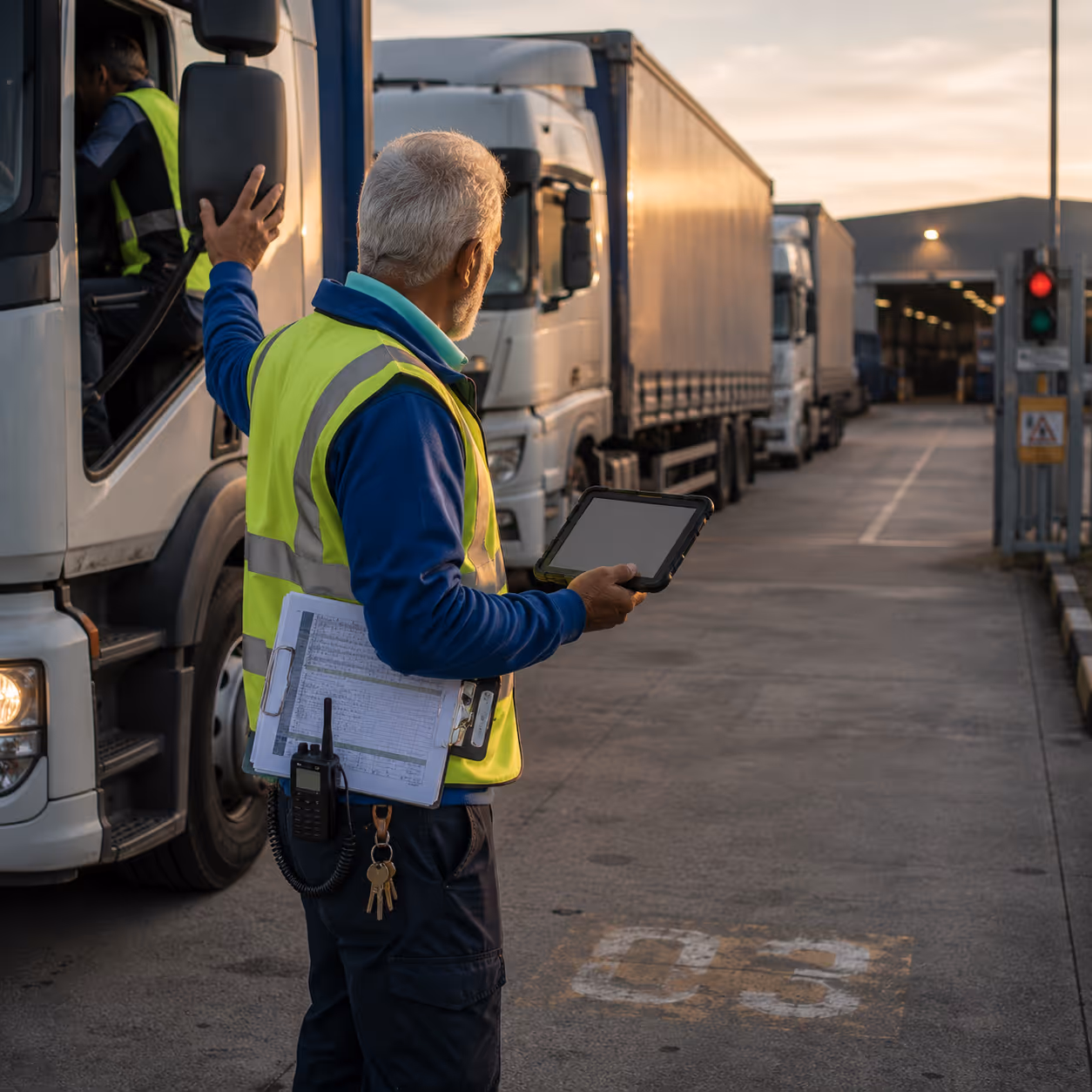 A traffic manager monitoring runs, vehicles and live ETAs across a national fleet on the RouteMagic transport-management dashboard.