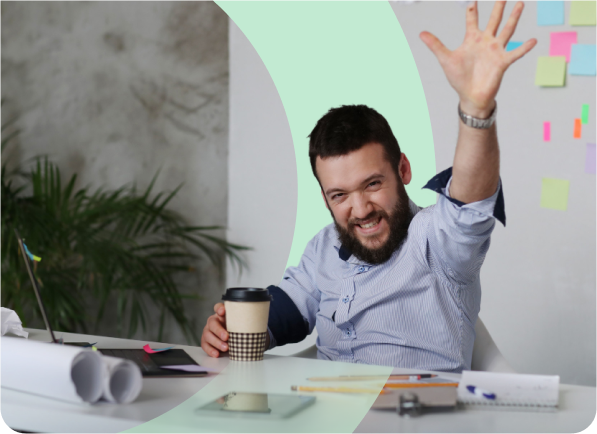 Happy business owner celebrating successful logistics implementation and improved delivery efficiency